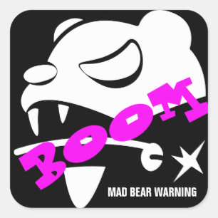 Mad Bear Quadratischer Aufkleber