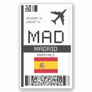 MAD Boarding Pass - Spanien Reisen Aufkleber