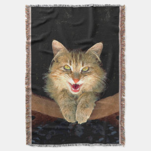 Mad Cat Painting - Niedliche Original Cat Art Decke