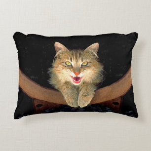 Mad Cat Painting - Niedliche Original Cat Art Dekokissen