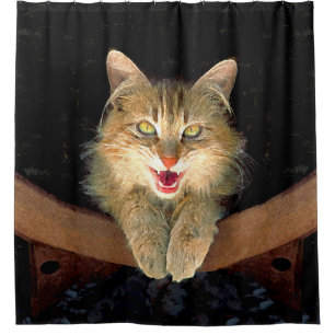 Mad Cat Painting - Niedliche Original Cat Art Duschvorhang
