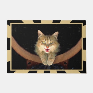 Mad Cat Painting - Niedliche Original Cat Art Fußmatte