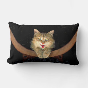Mad Cat Painting - Niedliche Original Cat Art Lendenkissen