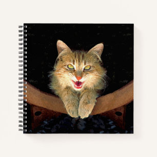 Mad Cat Painting - Niedliche Original Cat Art Notizbuch