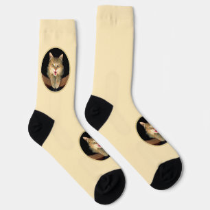 Mad Cat Painting - Niedliche Original Cat Art Socken