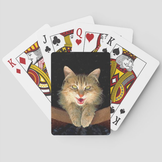 Mad Cat Painting - Niedliche Original Cat Art Spielkarten (Rückseite)