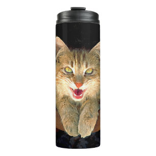 Mad Cat Painting - Niedliche Original Cat Art Thermosbecher