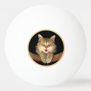 Mad Cat Painting - Niedliche Original Cat Art Tischtennisball
