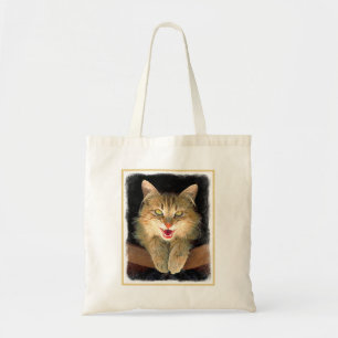 Mad Cat Painting - Niedliche Original Cat Art Tragetasche