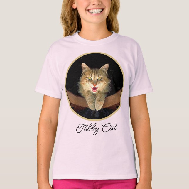 Mad Cat Painting - Niedlicher Original Cat Art T - T-Shirt (Vorderseite)