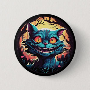 Mad Cheshire Cat Alice im Wunderland Button