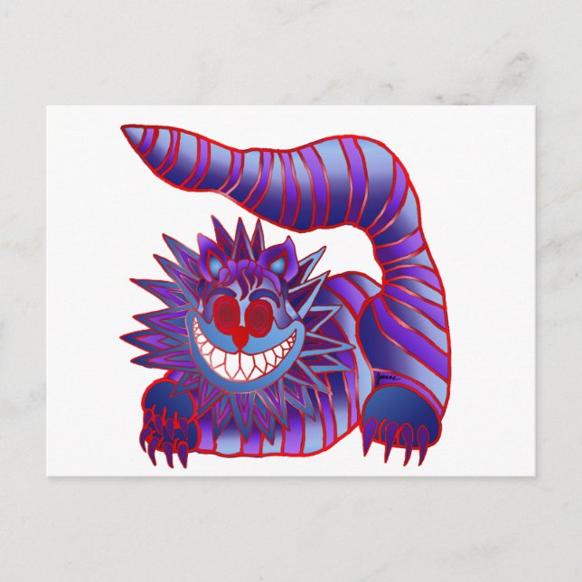 Mad Cheshire Cat Fire Postkarte (Vorderseite)
