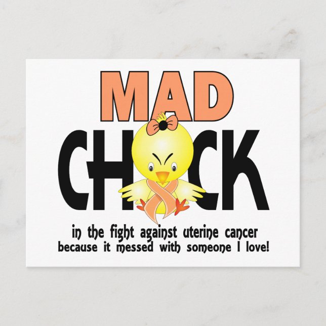 Mad Chick im Kampf gegen den Uteruskrebs Postkarte (Vorderseite)