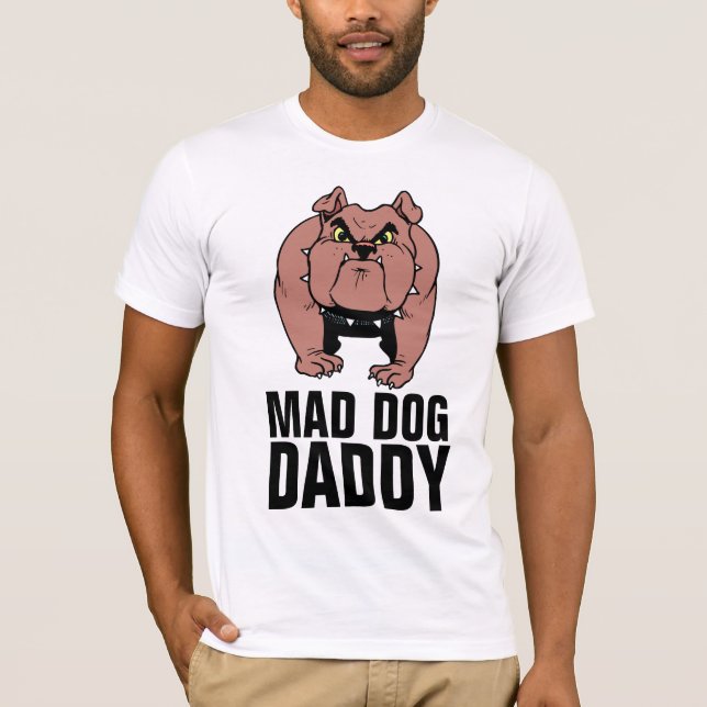 MAD CHIEN BULLDOG DADDY (PAPA) MENS T-SHIRTS (Devant)