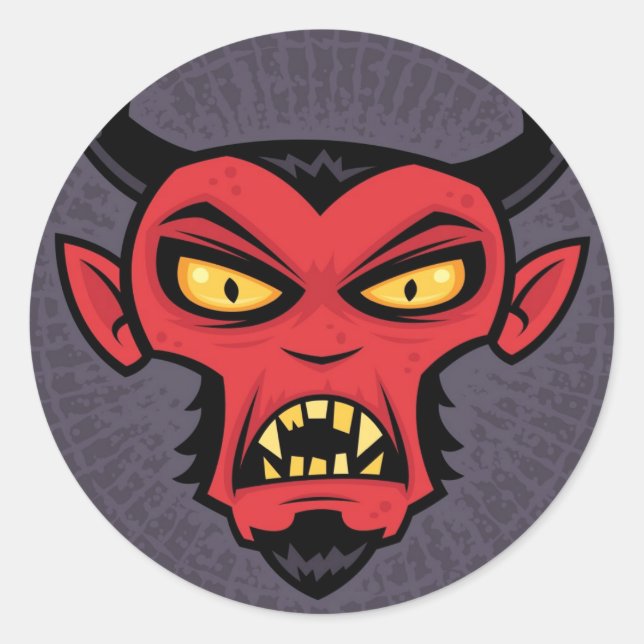 Mad Devil Runder Aufkleber (Vorderseite)