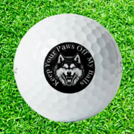 Mad Dog Wolf Golfers Golfball