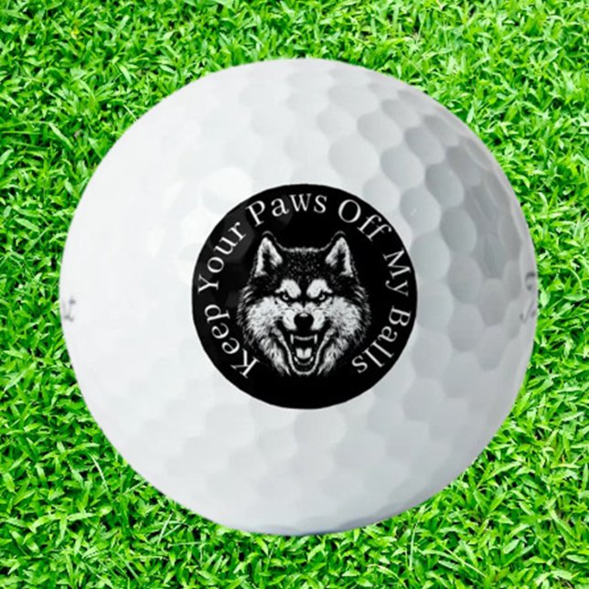 Mad Dog Wolf Golfers Golfball (Find the perfect golf balls for dog-loving golfers )