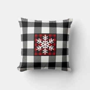 Mad für Kariert mit Snowflake Kissen