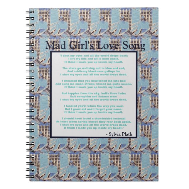 Mad Girl's Liebe Song von Sylvia Plath Clipboard Notizblock (Vorderseite)