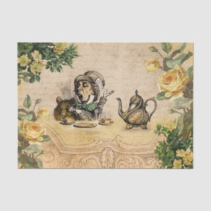 Mad Hatter Alice im Wunderland Ephemera Decoupage Seidenpapier