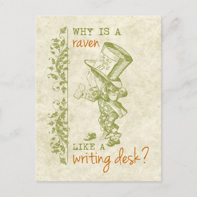 Mad Hatter, Alice im Wunderland Postkarte (Vorderseite)