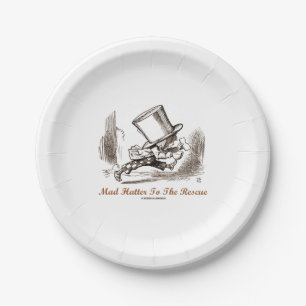 Mad Hatter auf die Rettungswonderland-Sentiment Pappteller