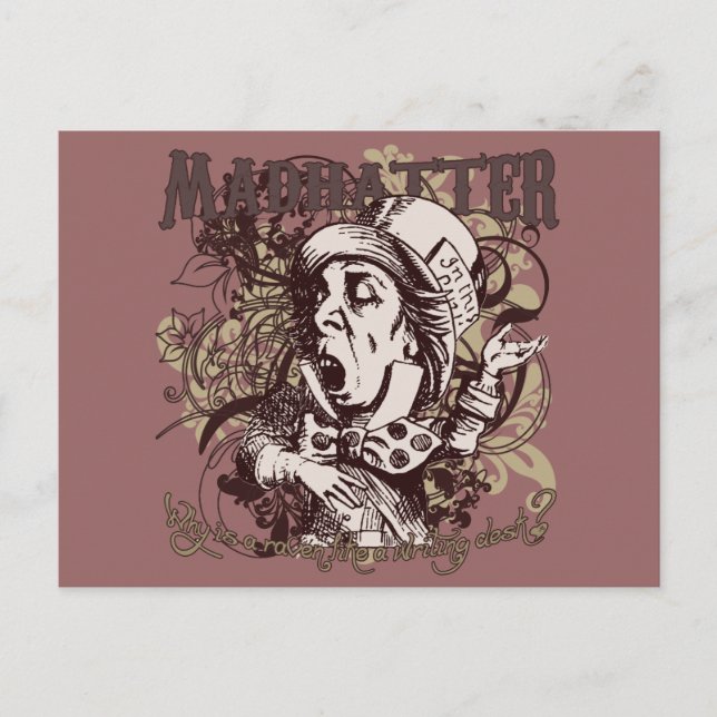 Mad Hatter Carnivale Style Postkarte (Vorderseite)