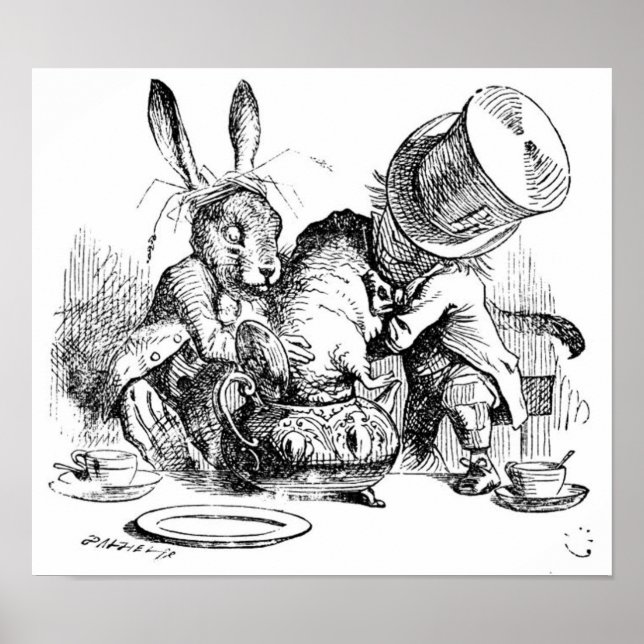 Mad Hatter, Dormouse und März Hare Poster (Vorne)