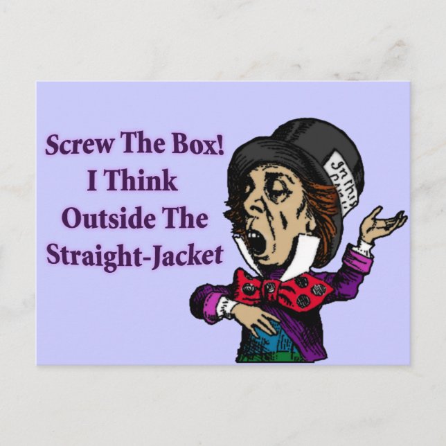 Mad Hatter Funny Motivierend Zitat Postkarte (Vorderseite)
