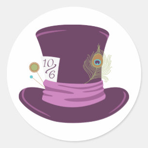 Mad Hatter Hat Runder Aufkleber
