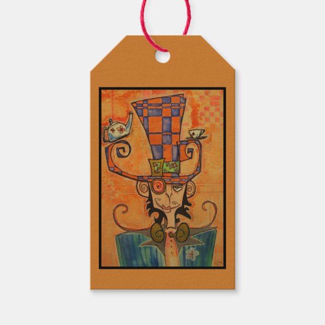 Mad Hatter Portrait Geschenkanhänger (Vorderseite)