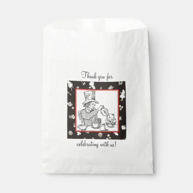 Mad Hatter und Dormouse Geschenktütchen (Vorderseite)
