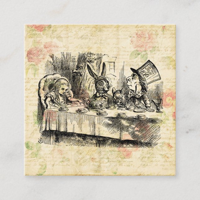 Mad Hatters Tea Party Alice im Wunderland Art Begleitkarte (Vorderseite)