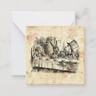 Mad Hatters Tea Party Alice im Wunderland Art Mitteilungskarte