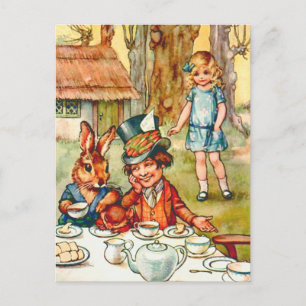 Mad Hatters Tea Party - Alice im Wunderland Einladungspostkarte