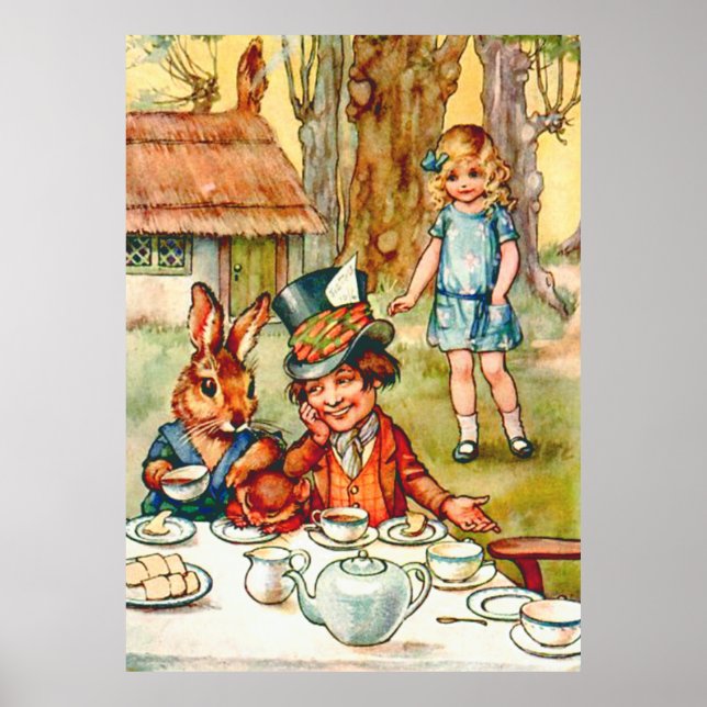 Mad Hatters Tea Party - Alice im Wunderland Poster (Vorne)
