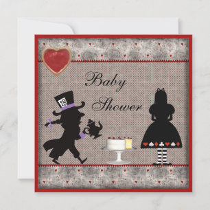 Mad Hatter's Tea Party Baby Dusche lädt ein Einladung