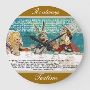Mad Hatters Tea-Party Große Wanduhr