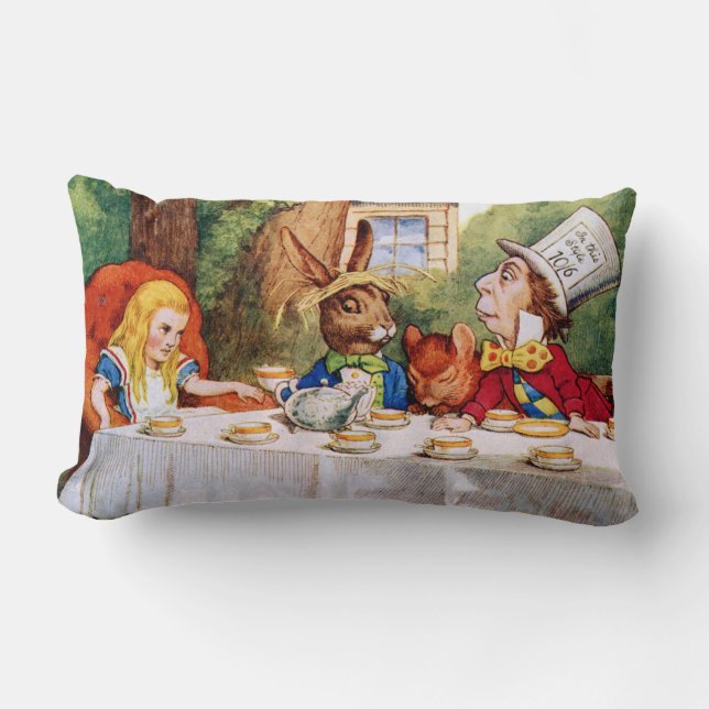 Mad Hatters Tea-Party im Wunderland Lendenkissen (Vorderseite)