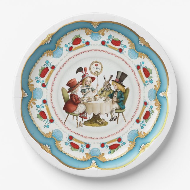 Mad Hatters Tee Party Plate - Alice im Wunderland Pappteller (Vorderseite)
