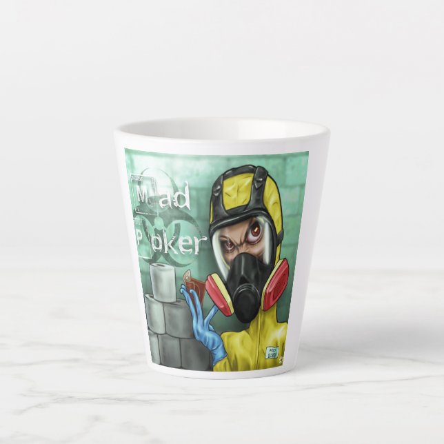 MAD Poker Covid Latte Tasse (Vorderseite)