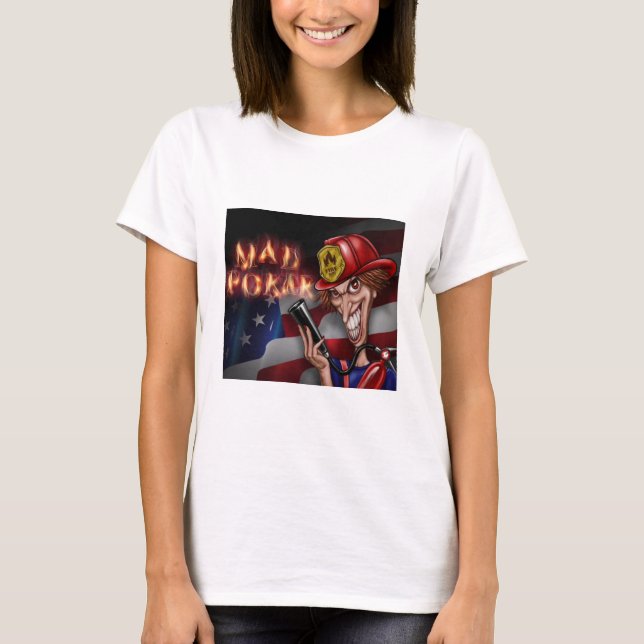 MAD Poker pompier Pazzo T-shirt femme (Devant)
