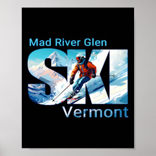 Mad River Glen Cooler Skiurlaub Ski Outdoor Sk Poster