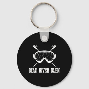 Mad River Glen Vermont Rustikaler Skifahrer Gog Schlüsselanhänger