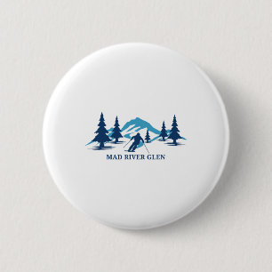 Mad River Glen Vermont Skifahren Snowboarden in Button