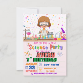 Mad Science Anniversaire Fête Invitation pour Fill
