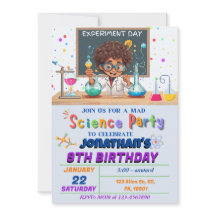 Mad Science Anniversaire Fête Invitation pour garç