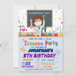 Mad Science Anniversaire Fête Invitation pour garç
