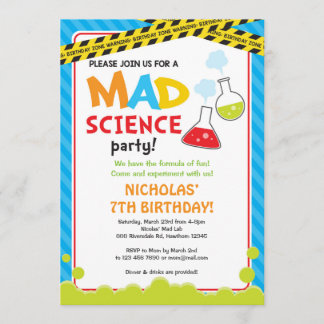 Mad Science Birthday Einladung / Mad Scientists