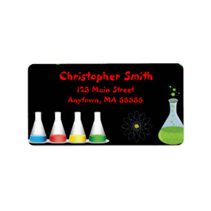 Mad Science Birthday Party Address Labels Adressaufkleber